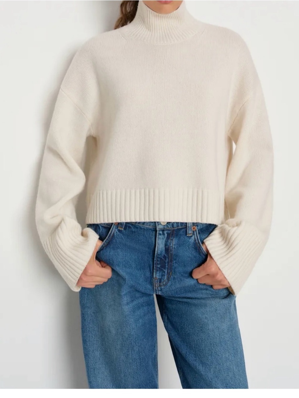 March Regenerative Wool Cropped Turtleneck